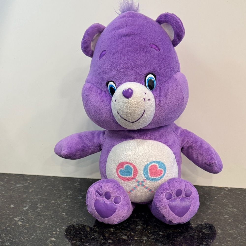 2016 SHARE CARE BEAR LOLIPOP TUMMY Purple Plush Stuffed Animal